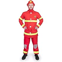 Amazon.co.jp: アメリカ大人赤消防士コスチュームをドレスアップ