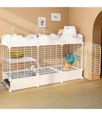 Amazon | MumuElf ウサギケージ 家庭用 トイレトレー付き クリア