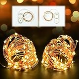 Juzihao 2 Sets LED String Light, 20 Leds Warm White CR2032 Micro Battery Starry Leds Indoor Decorati