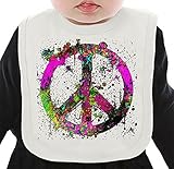 Peace Sign Paint Splashed ネクタイを有する有機ビブ Medium