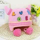 ニット帽子 保温 女の子 男の子 可愛い 防寒帽子 Love 飾り 耳まであったか！ 2016 新製品