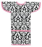 AM PM Kids! Sleeved Toddler Laminated Bib, Damask with Hot Pink by AM PM Kids!