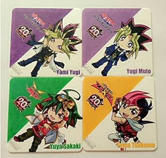 Amazon 遊戯王 アニメプラザ カフェ コースター 秋葉原 ４枚セット アニメ 萌えグッズ 通販