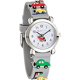 DICK DOCK キッズ腕時計 クオーツ アナログ表示 子供 ガールズ ボーイズ カー ウォッチ 子供の日 入学 通学 入園 通園 新学期 誕生日 お祝い プレゼント (グレー) …
