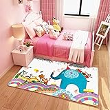 UstideベビーPlaymat Hopscotchキッズ教育Rug 4.5ftx6.5ft グレー