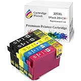 Cartridge Planet 5 Pack (2BK,1C,1M,1Y) Compatible Ink for Epson 220XL for Epson Expression Home XP-220 XP-320 XP-324 XP-420 W