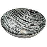 VIGO Rising Moon Glass Vessel Bathroom Sink [並行輸入品]