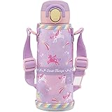 象印マホービン(ZOJIRUSHI) 水筒 紐つきキッズマグ 子供用 通園通学 ステンレスマグ シームレスせん ワンタッチ 480ml ユニコーンパープル ふたとパッキンが一体化 お手入れ簡単 SM-UA48-VZ