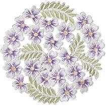 Amazon｜高級コード刺繍 コースター 花瓶敷き マイガーデン ブルー