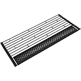 山崎実業(Yamazaki) 折り畳み水切り タワー シリコーントレー付き L ブラック 約58X26X0.8cm タワー 小物も水切りできるトレー付き 収納できる水切り 5055