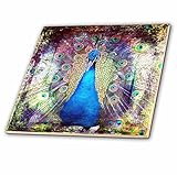 キャッシー・ピーター鳥 – Peacockグランジデジタルアートby Angelandspot – タイル 8-Inch-Glass ct_130412_7