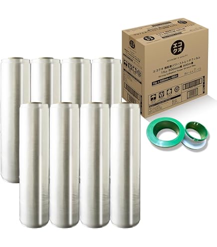 Amazon | ストレッチフィルム 500mm×300m 14μ ~ 15μ ラップ 幅500mm 長 