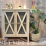 Sea Boat-シーボート アンティーク風クロスキャビネット*脚付き*ガーデニング*収納*メッシュキャビネット*通気性*シャビー家具*アンティーク家具*アンティーク雑貨*北欧風*レトロ*クラシック*モダン*マリン*5064