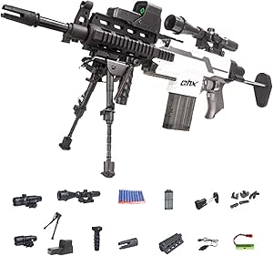 スコープ付きナーフガンスナイパー用おもちゃ銃、3モードDIY