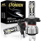 LTONXEN H4 LED ヘッドライト 車検対応 ファンレス 一体型 H4 HI/LO切替 LED バルブ 6000K ホワイト 車用 DC9-18V LED ヘッドライト 2個入…