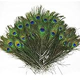 funnytoday365 20 STKS自然ピーコックフェザー23 – 30 CM DIY衣服装飾Feathered Crafts