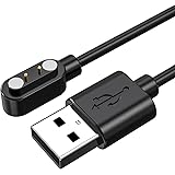スマートウォッチ充電ケーブル 2ピンの距離は2.84mm USB充電 1m wuernine マグネット充電コード YAMAY SW021/Willful SW025(ID205S)/LETSCOM ID205L/ID206/ID216用