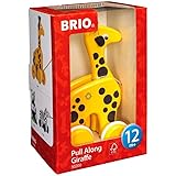 BRIO (ブリオ) プルトイ キリン 対象年齢 1歳~ (引き車 引っ張るおもちゃ 木製 知育玩具) 30200