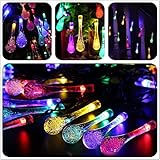 ソーラーイルミネーションライト Lehe trading 50LED ストリングライト ソーラー充電式 水滴型 防水 ガーデンライト 屋外 パーティー クリスマスなどの飾りライト