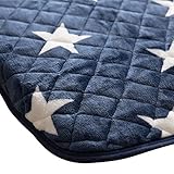 敷き布団 シングル 敷き毛布 敷きパッド マイクロファイバー 静電気防止 ウォッシャブル 星柄ネイビー