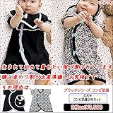 コンビ肌着 半袖 女の子 新生児肌着 ベビー肌着 下着(50cm 60cm)送料込み 出産準備 お祝い プレゼント 花 フラワー リボン ピコレース 黒 クロ ブラック babysoko（ベビーソーコ