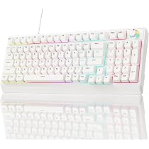 Amazon.co.jp: ゲーミングキーボード 赤軸 98 キー メカニカル LED