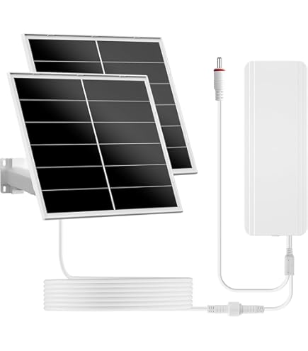 5V-6W zonnepaneel voor beveiligingscamera met micorUSB/Type-C/DC3513 connectoren.IP66,3m oplaadkabel,compatibel met Ring Blink Wyze DZEES EUFYcam 2/2pro/2c/2c pro/E/3C/L20/L40/S40