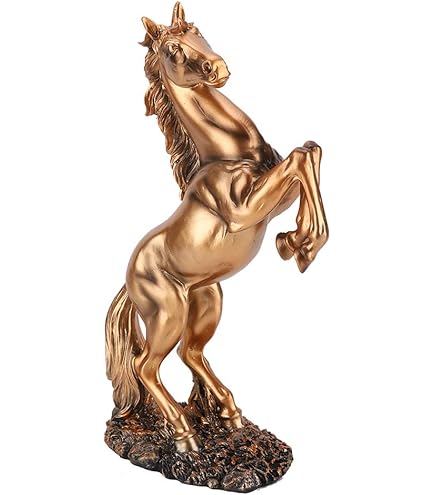 Amazon.co.jp: Baoblaze 馬像-樹脂立ち戦闘馬彫刻の装飾卓上装飾品