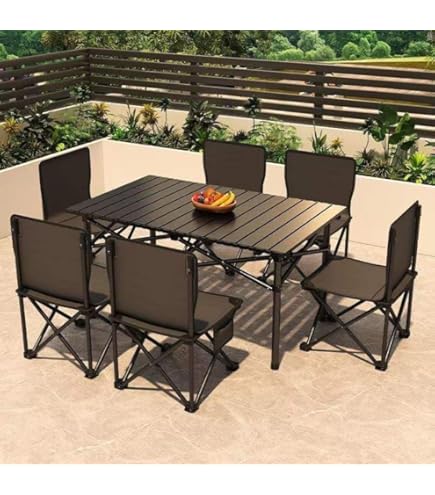 Amazon | アウトドア テーブル チェアセット キ ャン プ テー ブル 7点