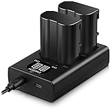 ENEGON EN-EL15C EN-EL15A EN-EL15B 互換バッテリー(2個) とスマートLEDデュアル充電器 Nikon Zf,Z8,Z7,Z6,D7500 D7000, D7100, D7200 D500, D600, D610, D