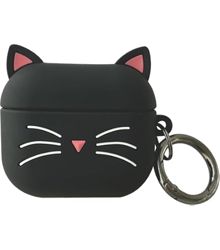 AirPods 3 ケース AirPods 第3世代 猫型 耐衝撃 硬い殻 防油 Amazon | AirPods 3 ケース 黒猫 おもしろ かわいい 猫柄 AirPods 第3