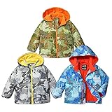 (ブルー/95cm)ベビー服 男の子 アウター フルジップ ジャケット LITTLE BEAR CLUB リトルベアークラブ 中綿 裏フリース 動物幾何学柄 着脱フード 男児 ベビー