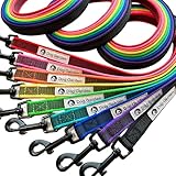 DogGarden すべらないリード 3m 小型犬~大型犬 肩掛けリード 呼び戻し練習 軽い 洗える すぐ乾く (ブルー, リード幅1.5cm)