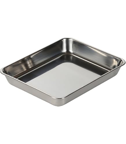 Amazon｜クローバー 18-8 浅型 角バット 15枚取｜バット