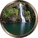 12 "ウィンドウ舷窓出荷Sea Ocean View Waterfall Day # 1 Pewter壁デカール子供ステッカーベビールームホームアート飾りden man caveグラフィックSmal