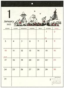 Amazon サンスター文具 ムーミン 22年 カレンダー 壁掛け シンプル S 文房具 オフィス用品 文房具 オフィス用品