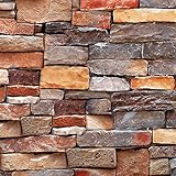 Bloomingウォールフェイクストーンのレンガ壁壁画壁紙ビニールリビング寝室、20.8 in32.8 Ft = 57平方フィート。 54 Square ft/roll BW-5702