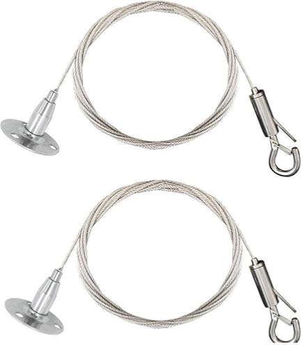 Makerfire Heavy Duty Picture Hanging Wire Kit - 4 Sets Stainless Steel Adjustable Hanging Wires Supports 66lbs