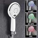 Acogedor LEDシャワーヘッド 温度センサー付き デジタル表示 3色変化 水力 シャワースプレーヘッド 手持ち高圧スパシャワーヘッド 水温変更