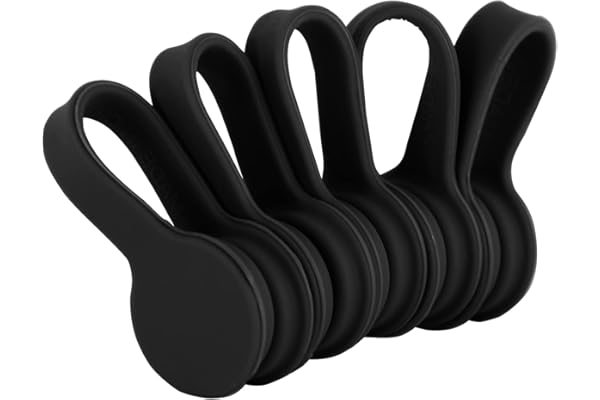 MAVEEK ケーブルクリップ ブラック マグネットクリップ 新型クリップ マグネットバンド 多用途 コードクリップ イヤホンクリップ 磁 力 コード 巻き取り イヤフォン USBケーブル コード収納 5個入り