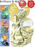Brilliant & Mo Sleeping Little Fairy Solar Angel Statue On Crackle Glass Ball Solar Light [並行輸入品]