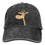 大人 デニム キャップジラフ キリン モー モー アニマル柄 デザイン 今季最新 登山 レジャー・キャップ UVカット 紫外線対策 日よけ 小顔効果 プリント付き 無地 ブラック