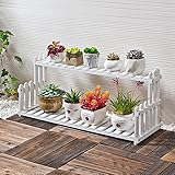 ソリッドウッドデスクトップフラワーシェルフリビングルームバルコニーランディングマルチ階建てフラワーポットインテリアシンプルミートシェルフ ( Color : B )