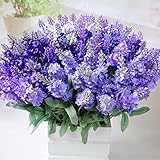 anshinto Artificial Flower Bushブーケホームウェディングの装飾フェイクラベンダー One Size ブルー