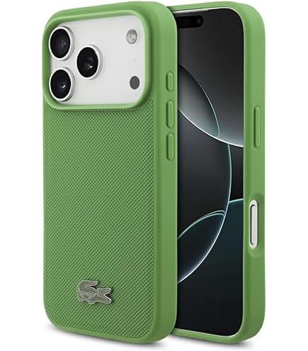 LACOSTE グリーン iPhoneケース MagSafe対応美品値下げ可能 Amazon.co.jp: LACOSTE iPhone 16 Plus用ケース ハードケース（PU