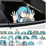 MIKU 初音ミク 車ステッカー ステッカー ウォールステッカー スーツケースステッカー 二次元 美少女 シール 貼り紙 張り紙 壁紙 PVC材質 防水 DIY 改造 人気 飾り コスプレ小物 記念品 可愛い 車ドア 窓 壁シール 装飾品 贈り物 誕