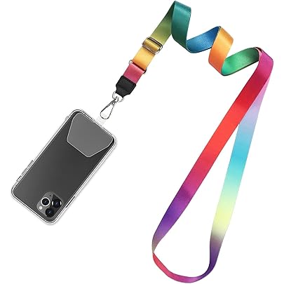 スマホストラップ 首掛け 携帯ストラップ　レインボー 楽天市場】スマホ ショルダー ストラップ ストラップカード付き