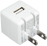 エレコム スマートフォン用AC充電器/CUBE/1A/USB1P/ホワイト