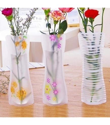 Amazon.co.jp: 折り畳める 花瓶 超軽量 割れない 一輪挿し フラワー