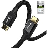 8K HDMI Cable 3M, FIBBR Certified 48Gbps Ultra High Speed Braided HDMI Cable 8K@60hz 4K@120hz/144Hz Dynamic HDR eARC HDCP 2.2